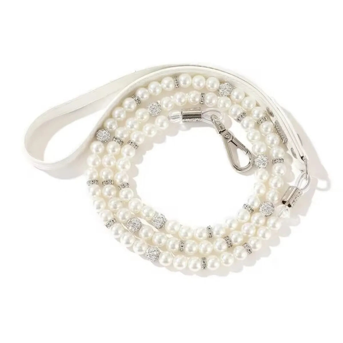Luxury Imitation Pearls Diamond Ball Pet Dog Chain Leash  Walking Jogging Leads Leashes For Small Medium Size Dog Cat Lead