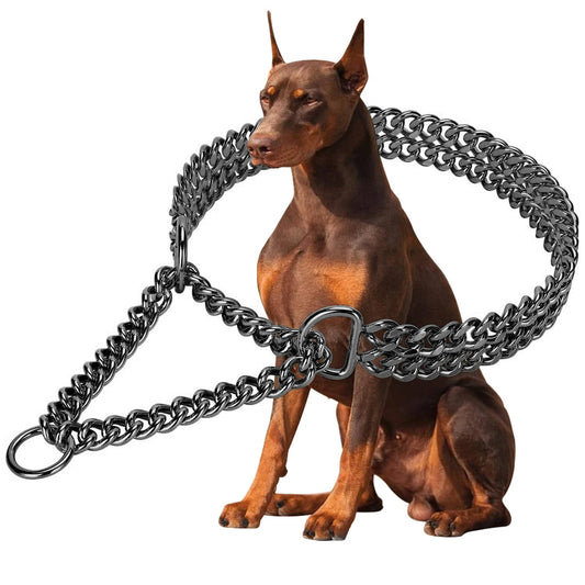 Coleira em aço dourado