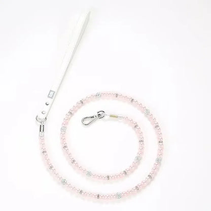 Luxury Imitation Pearls Diamond Ball Pet Dog Chain Leash  Walking Jogging Leads Leashes For Small Medium Size Dog Cat Lead